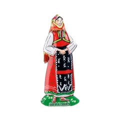 Магнитна фигурка, Българска мома, Керамична, 8х3см